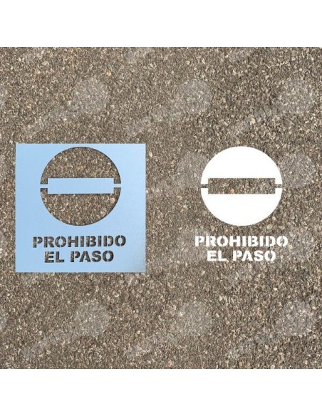 Plantilla metálica prohibido el paso