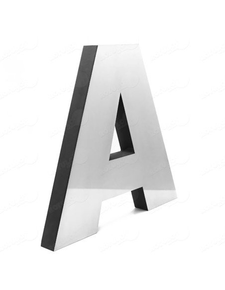 Letras en relieve con frontal de acero