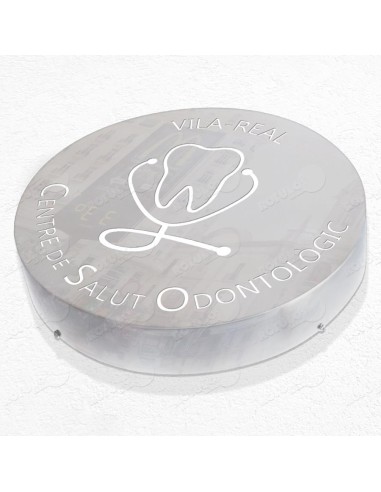 Rótulo luminoso circular de acero inoxidable