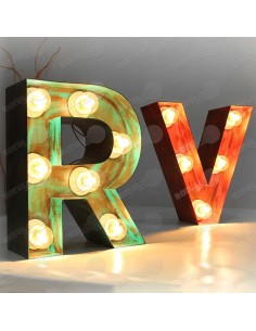 Letras vintage iluminadas