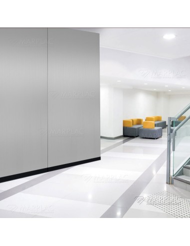 Placa decorativa composite plata cepillado.