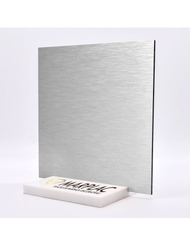 Placa decorativa composite plata cepillado.