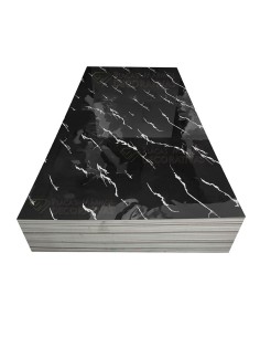 Placas decorativa pvc negra vetas blancas