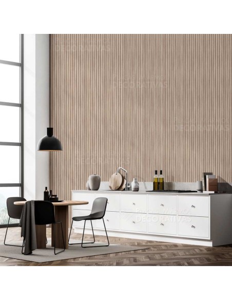 Revestimiento listones Pvc efecto madera.