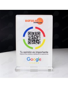 Placa reseñas de Google, Placa con QR para colocar reseñas de clientes.