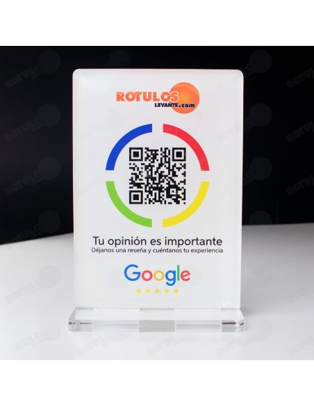 Placa reseñas de Google, Placa con QR para colocar reseñas de clientes.