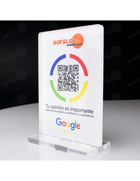 Placa reseñas de Google, Placa con QR para colocar reseñas de clientes.