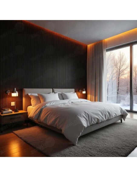 Listones de pvc efecto madera color negro