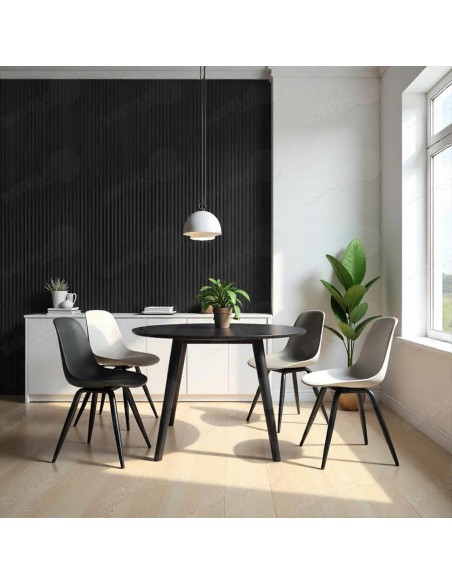 Listones de pvc efecto madera color negro