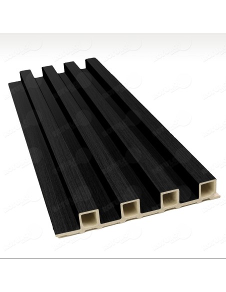 Listones de pvc efecto madera color negro
