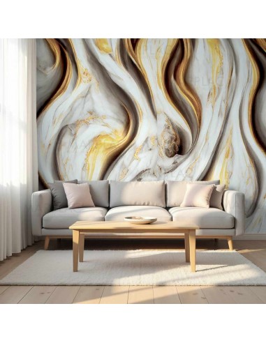 Panel decorativo de PVC veta doradas efecto mármol