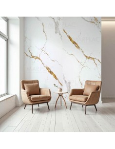 Paneles decorativos para interiores estilo mármol café dorado 2