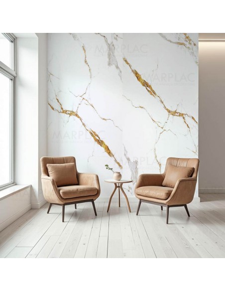 Paneles decorativos para interiores estilo mármol café dorado