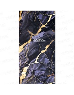 Panel de PVC Decorativo Negro con Vetas Doradas para Interiores