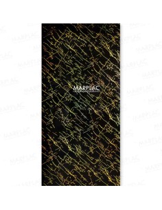 Planchas decorativa PVC negra con vetas doradas, placas efecto mármol