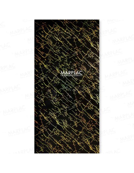 Planchas decorativa PVC negra con vetas doradas, placas efecto mármol