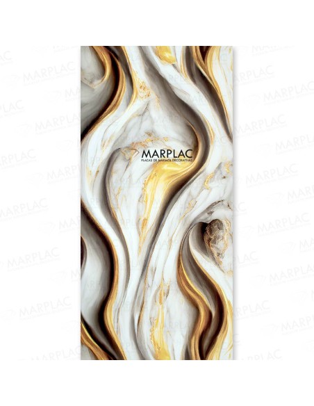 Panel decorativo de PVC veta doradas efecto mármol