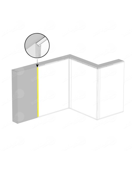 Perfil aluminio terminación, para panel Decorativos