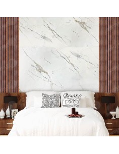 Placa decorativa efecto mármol blanco tierra brillo interior 2