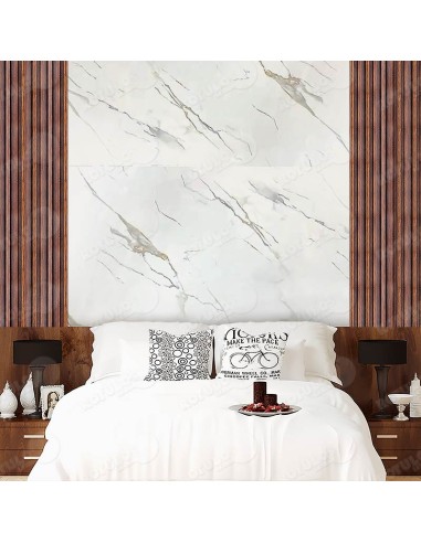 Placa decorativa efecto mármol blanco tierra brillo interior