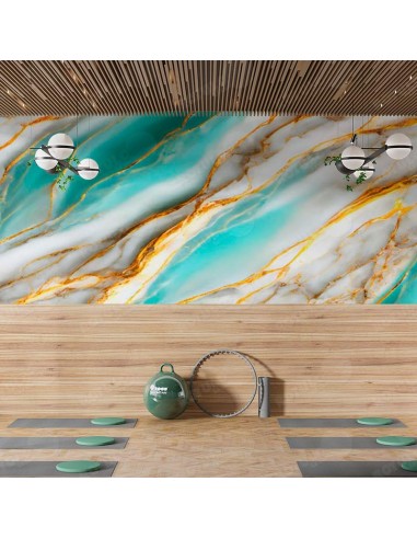 Placa de revestimiento verde atlántico estilo mármol para pared interior