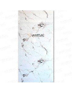 Panel de pared blanco con efecto mármol gris para decoración moderna