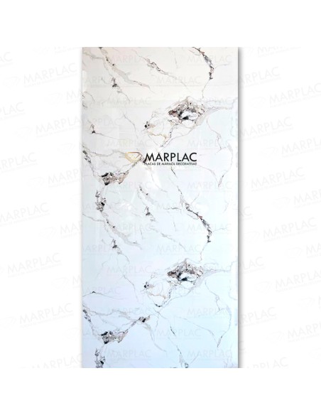 Panel de pared blanco con efecto mármol gris para decoración moderna