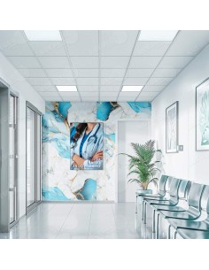 Revestimiento azul marmolado brillante para interiores con estilo 2