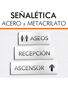 Placas señalética para oficinas y viviendas en acero y metacrilato. 2