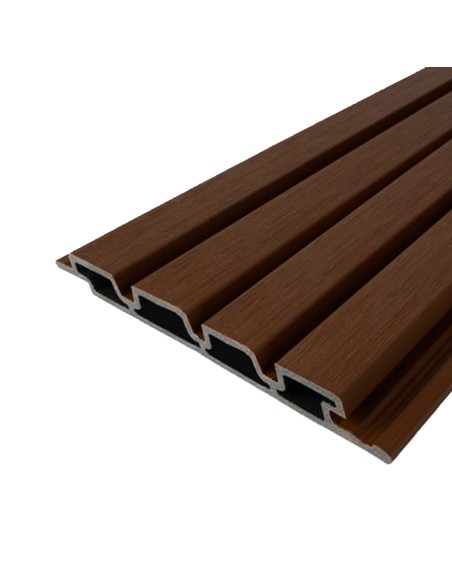 Listones para fachada exterior en WPC Nogal