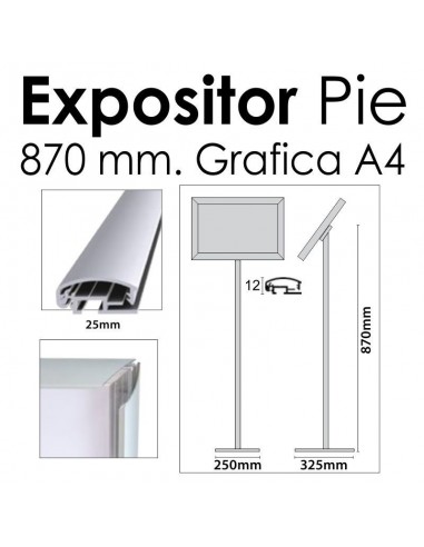 Expositor Aluminio de Pie A4