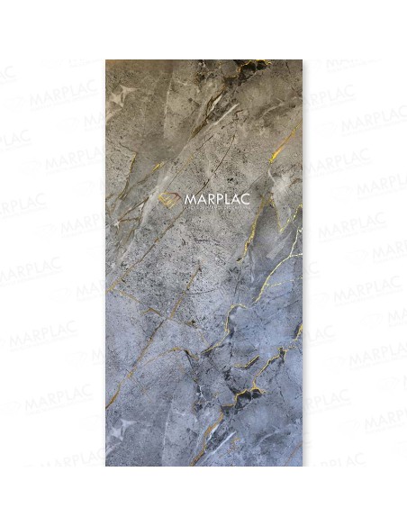 Superficie de impacto con textura mineral y vetas doradas