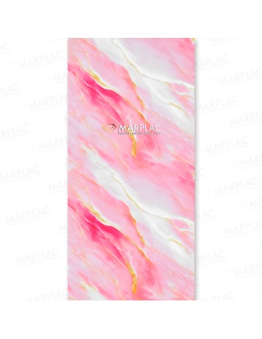 Placa decorativa efecto mármol rosa con oro holográfico