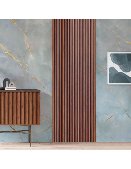 Efecto mármol gris con vetas de oro holográfico para interiores