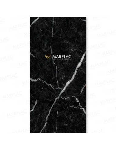 Placa efecto mármol negro con vetas blancas para interiores elegantes