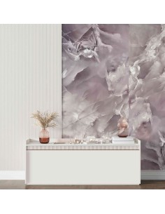 Diseño efecto mármol en tonos lila para paredes con estilo suave 2