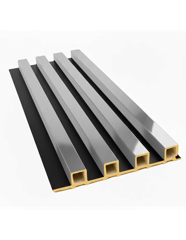 Listones en acabado cromo plata para revestimiento decorativo