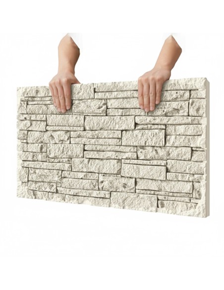 Piedra pu blanca para exterior revestimiento decorativo efecto piedra