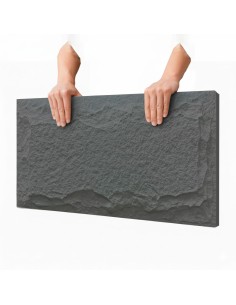 Revestimiento exterior piedra pu gris efecto roca