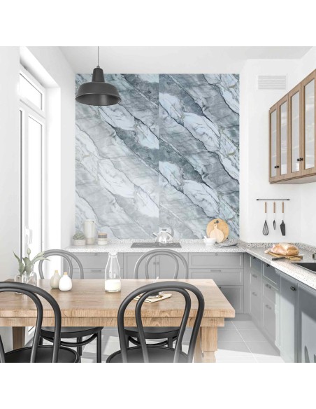 Placas decorativas para pared interior acabado mármol gris