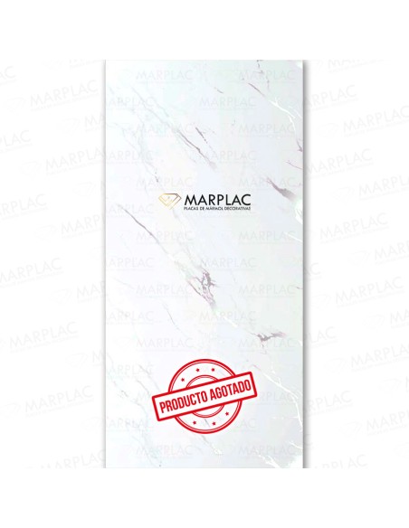 Placas decorativas blanco veta plata marmoleado