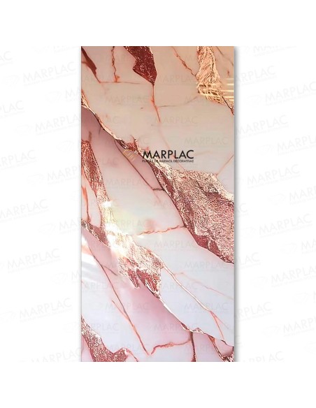 Placa decorativa rosa efecto mármol para interiores elegantes