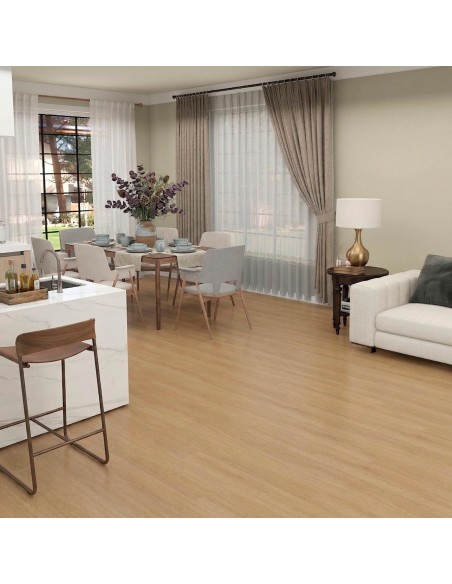 Suelo miel cálido y resistente para renovar tu casa