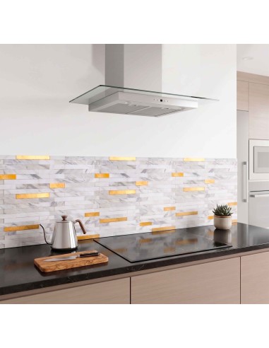 Placa adhesiva Florencia efecto mármol y oro, renueva tu cocina sin obra