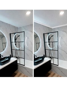 Moldura blanca para techo y pared con acabado decorativo 2