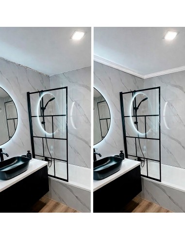Moldura blanca para techo y pared con acabado decorativo