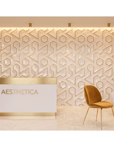 Panel geométrico dorado para paredes elegantes