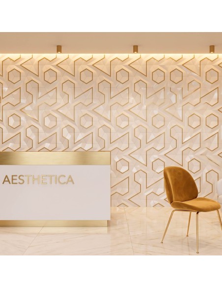 Panel geométrico dorado para paredes elegantes