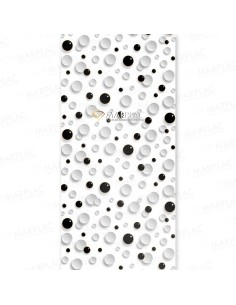 Panel decorativo blanco y negro con diseño circular