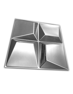 Panel de pared 3D plata con acabado metálico